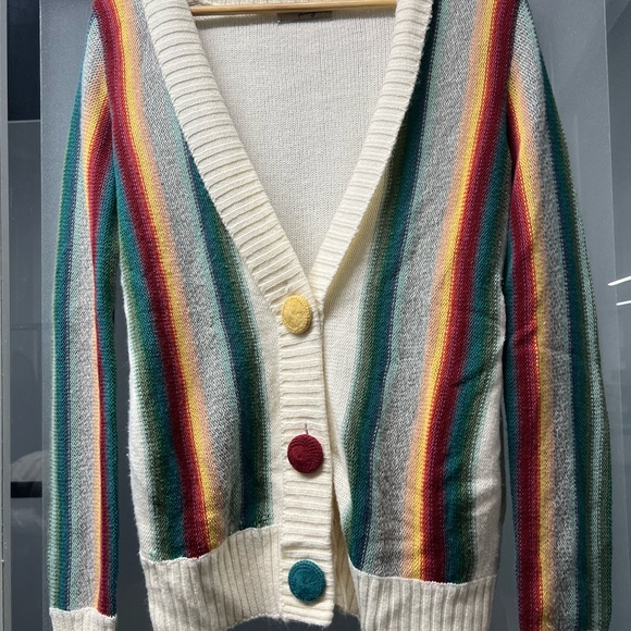 Multicolor Striped Women's Cardigan Sweater - Picture 2 of 9